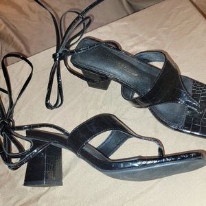 Black lace up sandals